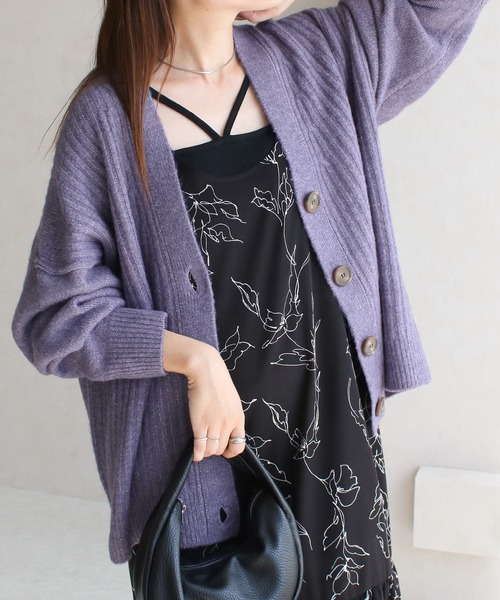 Social GIRL（ソーシャルガール）の「フロントリブカーディガン（カーディガン/ボレロ・レディース・グリーン/チャコール/グレイッシュベージュ/パープル・FREE）」の19枚目の写真