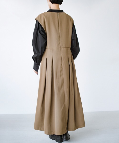 haco!（ハコ）の「3段階の魔法をかけた ホップステップジャンパースカート（ジャンパースカート・レディース・ベージュ/ブラック・LARGE/SMALL/X-LARGE/MEDIUM）」の17枚目の写真