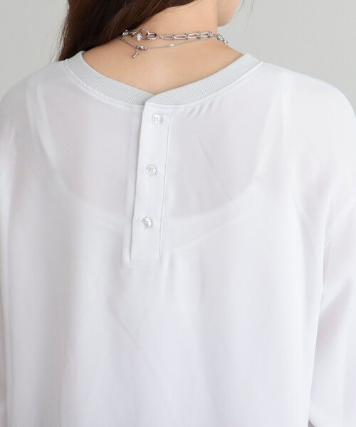 fredy emue（フレディエミュ）の「ちびプリント入りＴシャツブラウス（シャツ/ブラウス・レディース・オフホワイト/チャコールグレー/ネイビー/ライトグレー・38）」の10枚目の写真