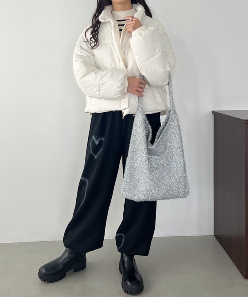 CLEA（クレア）の「ショート丈ダウン中綿ジャケット（ダウンジャケット/コート・レディース・ホワイト/ブラック・FREE）」の18枚目の写真