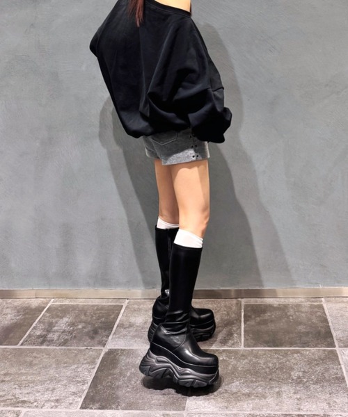 R&E】厚底ラバーStormストレッチロングブーツ(ブーツ)|R&E(アール R&E】厚底ラバーStormストレッチロングブーツ(ブーツ)|R&E(アール