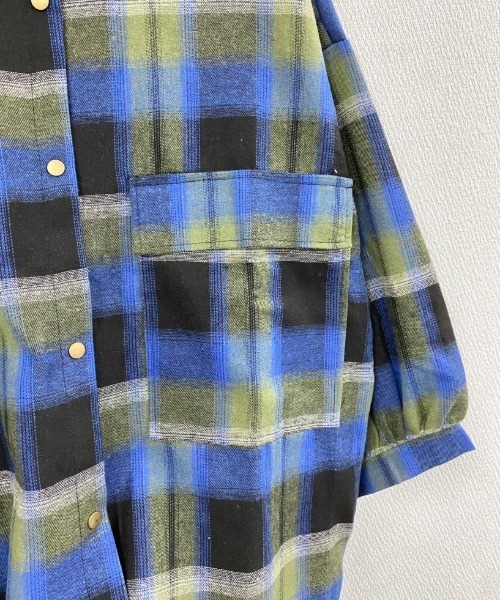 LADY LIKE（レディライク）の「ドットボタンチェックネルシャツ（シャツ/ブラウス・レディース・オレンジ/ネイビー/ベージュ・M）」の18枚目の写真