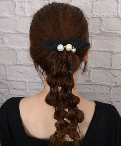 Mayree(メイリー)の「【float】パール ブラックリボン ヘアゴム(ヘアゴム・レディース・その他・FREE)」の10枚目の写真