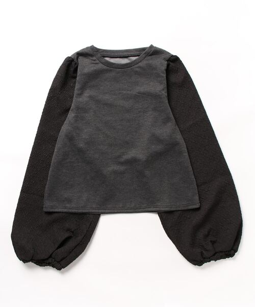 STYLEBLOCK（スタイルブロック）の「ポンチ×ふくれジャガードドッキングプルオーバー（Tシャツ/カットソー・レディース・モカ/ライトベージュ/チャコールグレー・M）」の8枚目の写真