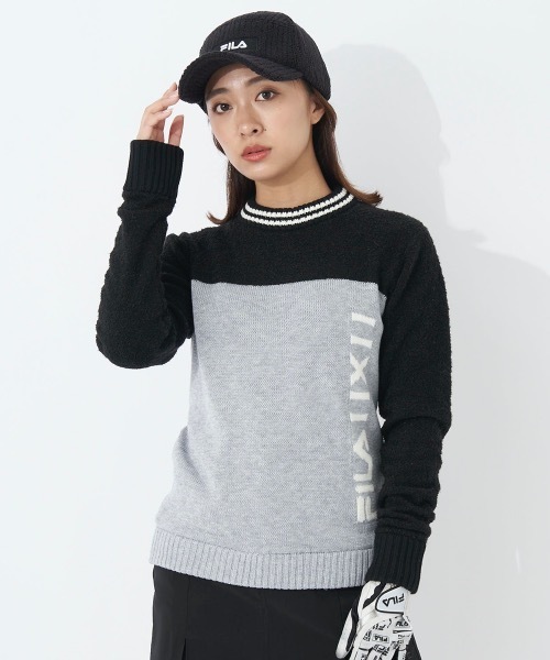 新品未使用★FILA GOLF フィラ ゴルフ洗える ロゴ ニット ブラック L FILA GOLF（フィラゴルフ ）の「【FILA GOLF:フィラゴルフ