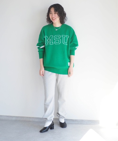 DISCUS ATHLETIC（ディスカス　アスレチック）の「【DISCUS×UNIV.MICHIGAN】カレッジニット（ニット/セーター・レディース・グリーン・M）」の4枚目の写真