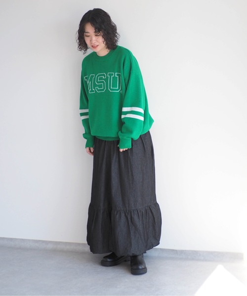 DISCUS ATHLETIC（ディスカス　アスレチック）の「【DISCUS×UNIV.MICHIGAN】カレッジニット（ニット/セーター・レディース・グリーン・M）」の19枚目の写真