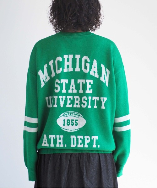 DISCUS ATHLETIC（ディスカス　アスレチック）の「【DISCUS×UNIV.MICHIGAN】カレッジニット（ニット/セーター・レディース・グリーン・M）」の9枚目の写真