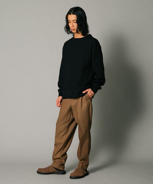 JEMORGAN（ジェーイーモーガン）の「【JEMORGAN/ジェーイーモーガン】オーバーサイズ　ビッグシルエット　ヘビーウェイト　ワッフル　トレーナー（スウェット・メンズ・マスタード/杢グレー/ブラック/カーキ・X-LARGE/LARGE/MEDIUM）」の6枚目の写真