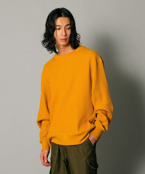 JEMORGAN（ジェーイーモーガン）の「【JEMORGAN/ジェーイーモーガン】オーバーサイズ　ビッグシルエット　ヘビーウェイト　ワッフル　トレーナー（スウェット・メンズ・マスタード/杢グレー/ブラック/カーキ・X-LARGE/LARGE/MEDIUM）」の17枚目の写真