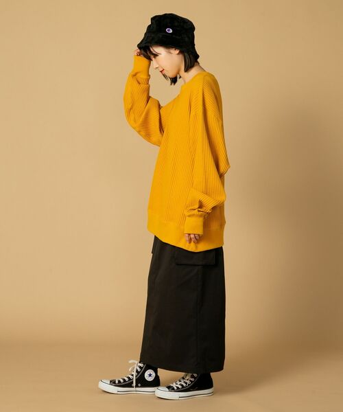 JEMORGAN（ジェーイーモーガン）の「【JEMORGAN/ジェーイーモーガン】オーバーサイズ　ビッグシルエット　ヘビーウェイト　ワッフル　トレーナー（スウェット・メンズ・マスタード/杢グレー/ブラック/カーキ・X-LARGE/LARGE/MEDIUM）」の22枚目の写真