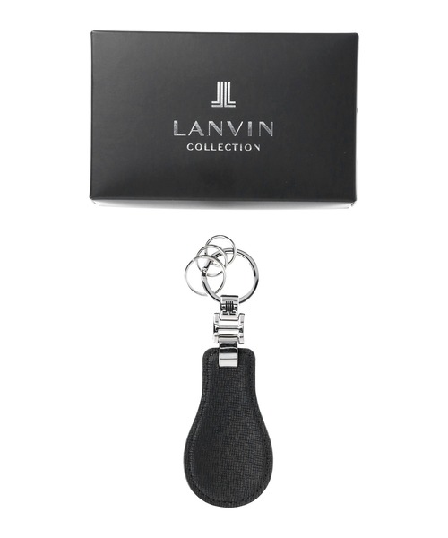 LANVIN collection（ランバン コレクション）の「EMBOSSED LEATHER KEY HOLDER【型押しレザー キーホルダー】（その他小物・メンズ・ブラック/ダークブルー・FREE）」の4枚目の写真