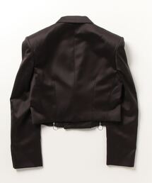 ジョンローレンスサリバン　スペンサーレザージャケット JOHNLAWRENCESULLIVAN - Wool satin spencer jacket （BLACK