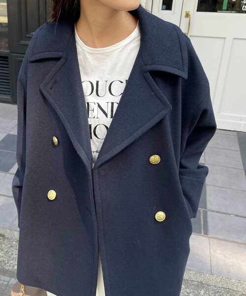 fredy emue（フレディエミュ）の「ミドル丈ピーコート（ピーコート・レディース・ベージュ系その他4/ネイビー・38）」の10枚目の写真