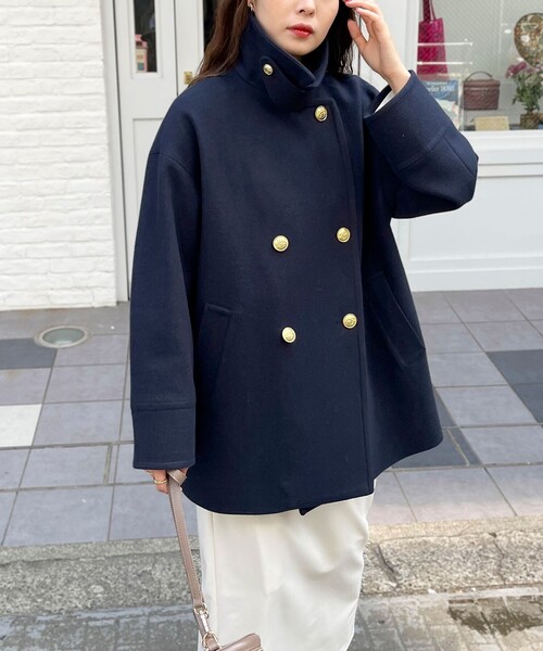 fredy emue（フレディエミュ）の「ミドル丈ピーコート（ピーコート・レディース・ベージュ系その他4/ネイビー・38）」の12枚目の写真