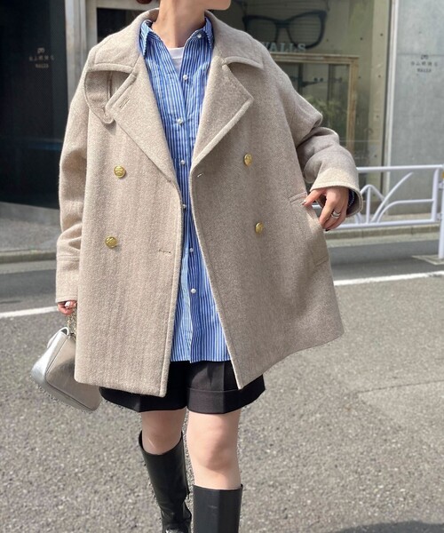 fredy emue（フレディエミュ）の「ミドル丈ピーコート（ピーコート・レディース・ベージュ系その他4/ネイビー・38）」の18枚目の写真