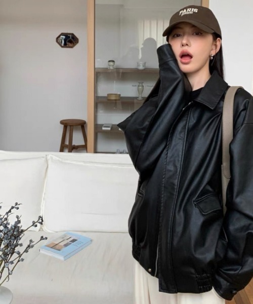 Ritzy（リッツィー）の「PUブルゾン（ブルゾン・レディース・ブラック/ブラウン・L/M）」の4枚目の写真