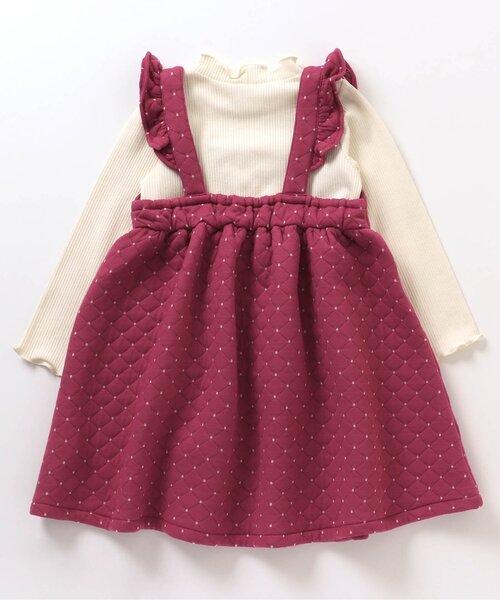 BREEZE（ブリーズ）の「【リンク可能】ニットキルトワンピース×リブTシャツ（ワンピース・キッズ・レッド/ブラック・90/120/110/130/100/140/80）」の11枚目の写真