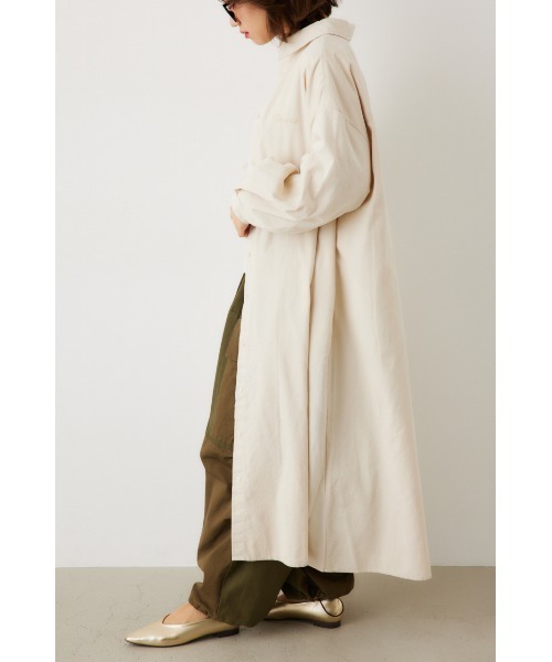 RODEO CROWNS WIDE BOWL（ロデオクラウンズワイドボウル）の「コーデュロイフレアシャツワンピース（シャツワンピース・レディース・チャコールグレー/アイボリー/ブラウン・FREE）」の7枚目の写真