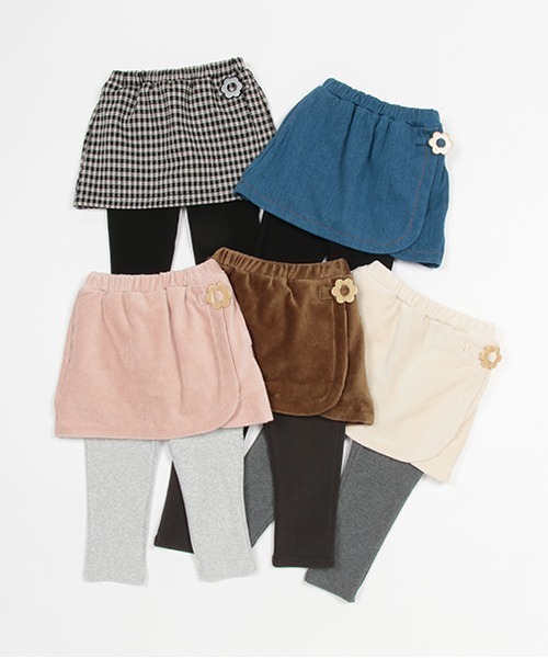 petit main(プティマイン)の「【リンク】スカート付きレギンス(スカート・キッズ・マルチ/ブルー/アイボリー/ブラウン/ピンク・110cm/100cm/120cm/90cm/130cm/80cm)」の16枚目の写真