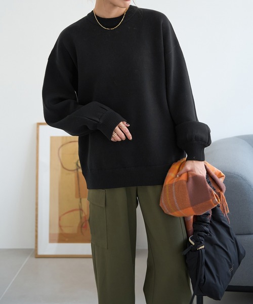 ROPE' PICNIC（ロペピクニック）の「スウェットライクニットプルオーバー（ニット/セーター・レディース・ブラック/ライトグレー/オフホワイト/ブルー系その他4・38）」の6枚目の写真