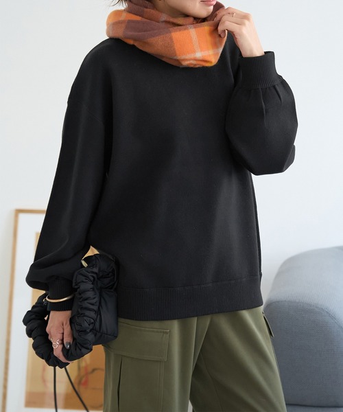 ROPE' PICNIC（ロペピクニック）の「スウェットライクニットプルオーバー（ニット/セーター・レディース・ブラック/ライトグレー/オフホワイト/ブルー系その他4・38）」の7枚目の写真