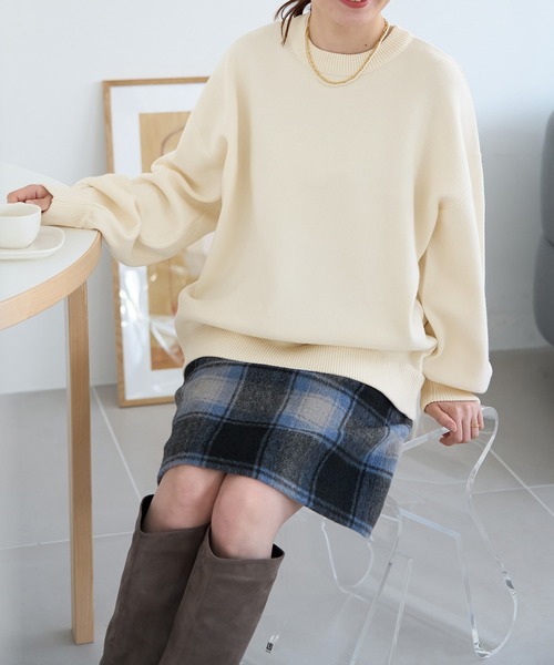 ROPE' PICNIC（ロペピクニック）の「スウェットライクニットプルオーバー（ニット/セーター・レディース・ブラック/ライトグレー/オフホワイト/ブルー系その他4・38）」の16枚目の写真
