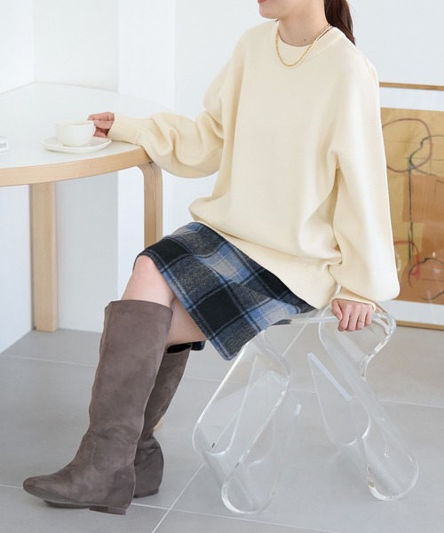 ROPE' PICNIC（ロペピクニック）の「スウェットライクニットプルオーバー（ニット/セーター・レディース・ブラック/ライトグレー/オフホワイト/ブルー系その他4・38）」の17枚目の写真