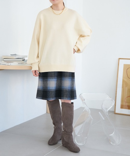 ROPE' PICNIC（ロペピクニック）の「スウェットライクニットプルオーバー（ニット/セーター・レディース・ブラック/ライトグレー/オフホワイト/ブルー系その他4・38）」の18枚目の写真