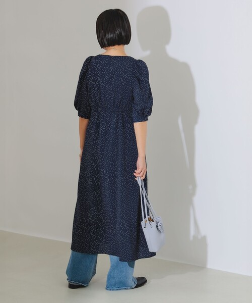 ✤タグ付き新品✤B:MING by BEAMS 紺色 袖フリル ワンピース B:MING by BEAMS（ビーミングバイビームス）の「B:MING by BEAMS