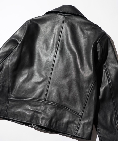 TOWNCRAFT（タウンクラフト）の「【TOWNCRAFT タウンクラフト】 LEATHER DOUBLE RIDERS　レザーライダースジャケット（ライダースジャケット・メンズ・ブラック・LARGE/MEDIUM）」の8枚目の写真