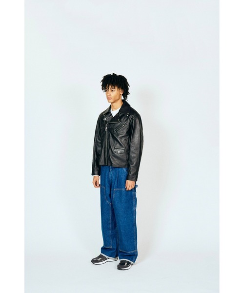 【60s TOWNCRAFT】ジップレザージャケット　本革　襤褸　vintage TOWNCRAFT（タウンクラフト） レザー ダービージャケット / メンズ