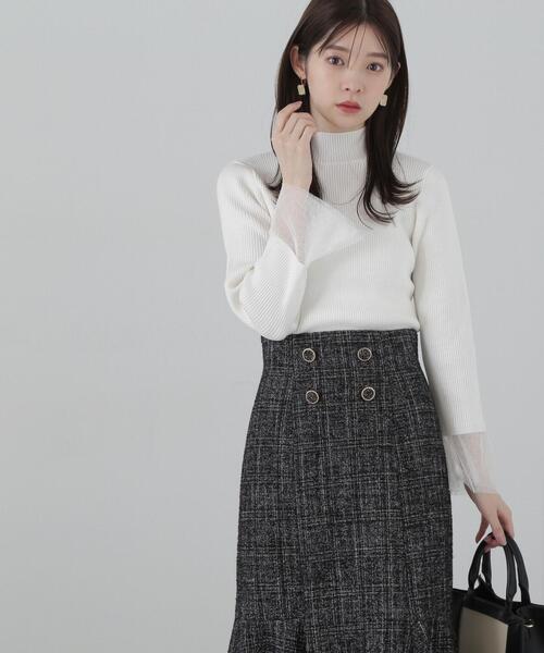 PROPORTION BODY DRESSING(プロポーションボディドレッシング)の「チュールフレアースリーブニット / 1214170002(ニット/セーター・レディース・ホワイト/ブラック/イエロー・FREE)」の2枚目の写真