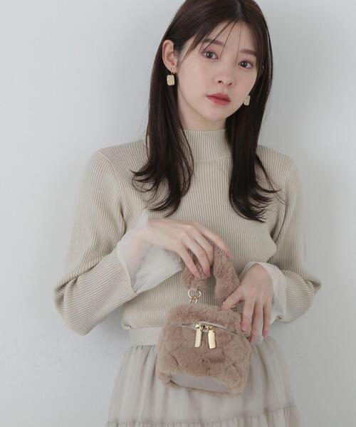 PROPORTION BODY DRESSING(プロポーションボディドレッシング)の「チュールフレアースリーブニット / 1214170002(ニット/セーター・レディース・ホワイト/ブラック/イエロー・FREE)」の3枚目の写真