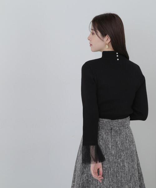 PROPORTION BODY DRESSING(プロポーションボディドレッシング)の「チュールフレアースリーブニット / 1214170002(ニット/セーター・レディース・ホワイト/ブラック/イエロー・FREE)」の8枚目の写真