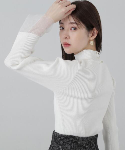 PROPORTION BODY DRESSING(プロポーションボディドレッシング)の「チュールフレアースリーブニット / 1214170002(ニット/セーター・レディース・ホワイト/ブラック/イエロー・FREE)」の15枚目の写真