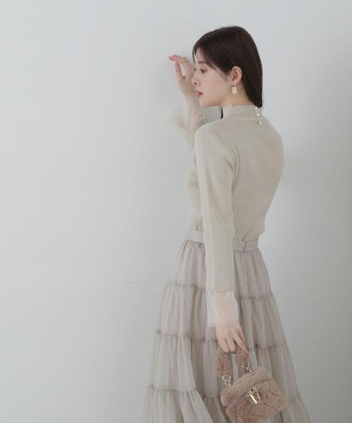 PROPORTION BODY DRESSING(プロポーションボディドレッシング)の「チュールフレアースリーブニット / 1214170002(ニット/セーター・レディース・ホワイト/ブラック/イエロー・FREE)」の19枚目の写真