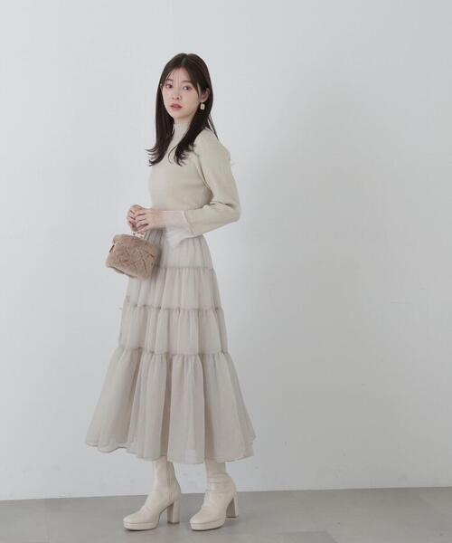 PROPORTION BODY DRESSING(プロポーションボディドレッシング)の「チュールフレアースリーブニット / 1214170002(ニット/セーター・レディース・ホワイト/ブラック/イエロー・FREE)」の16枚目の写真