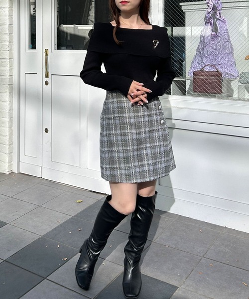 INGNI（イング）の「サイドボタンラップスカパン（その他パンツ・レディース・ブラック/ブラック系その他2/グレー系7・FREE）」の21枚目の写真