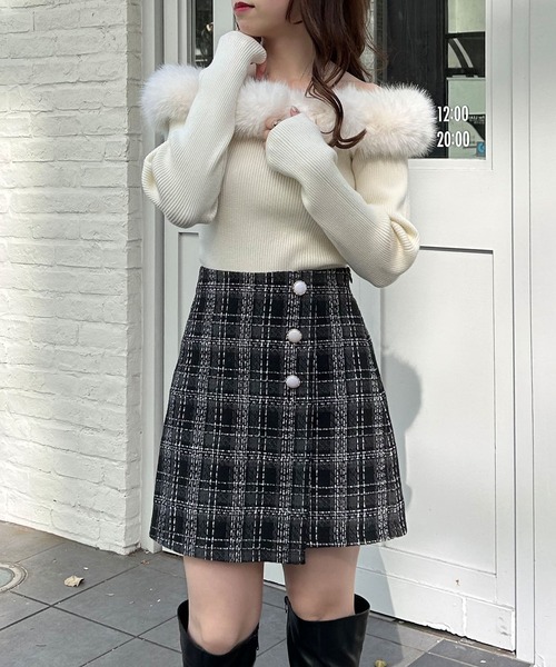 INGNI（イング）の「サイドボタンラップスカパン（その他パンツ・レディース・ブラック/ブラック系その他2/グレー系7・FREE）」の11枚目の写真