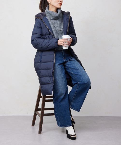 Chez toi(シェトワ)の「フード裏ファーロングダウン(ダウンジャケット/コート・レディース・チャコールグレー/ネイビー/モカ・FREE)」の20枚目の写真