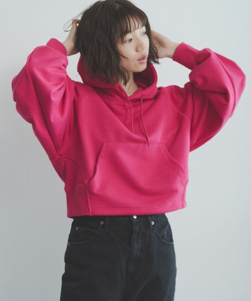 RAGEBLUE(レイジブルー)の「フラワー刺繍ショートパーカー/スウェット(パーカー・レディース・ホワイト/ピンク/ブラック・FREE)」の8枚目の写真