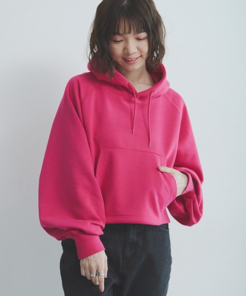 RAGEBLUE(レイジブルー)の「フラワー刺繍ショートパーカー/スウェット(パーカー・レディース・ホワイト/ピンク/ブラック・FREE)」の9枚目の写真