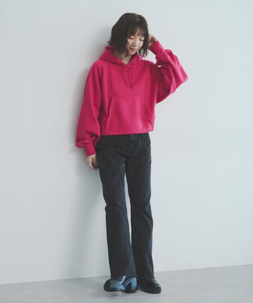 RAGEBLUE(レイジブルー)の「フラワー刺繍ショートパーカー/スウェット(パーカー・レディース・ホワイト/ピンク/ブラック・FREE)」の21枚目の写真