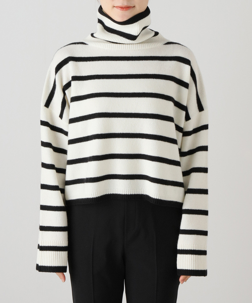 ANREALAGE ストライプタートルネックニット 美品 ストライプタートルニット_blue – sneeuw_online store