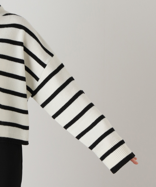 EVERYDAY I LIKE.（エヴリディアイライク）の「クロップドストライプタートルネックプルオーバー（ニット/セーター・レディース・ホワイト系その他・FREE）」の18枚目の写真