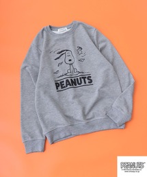 PEANUTS スヌーピー 裏毛 プリント トレーナー