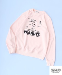 PEANUTS スヌーピー 裏毛 プリント トレーナー
