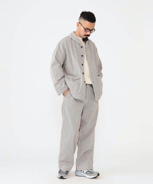 BEAMS PLUS(ビームスプラス)の「BEAMS PLUS / マルチカラー ヒッコリー ミリタリー トラウザーズ(その他パンツ・メンズ・ベージュ/グレー・L/XS/XL/S/M)」の4枚目の写真