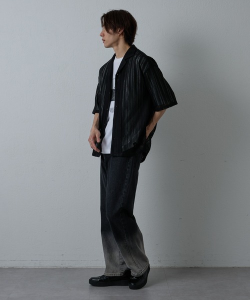 COLONY 2139（コロニートゥーワンスリーナイン）の「ニット透かし編み半袖シャツ（シャツ/ブラウス・メンズ・ブラック/ホワイト/アイボリー・MEDIUM/LARGE）」の21枚目の写真